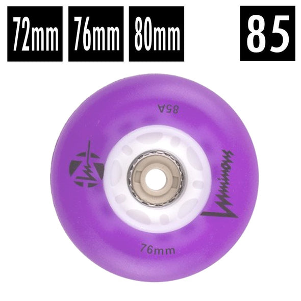 purple light up led inline skate wheels 72mm, 76mm, 80mm