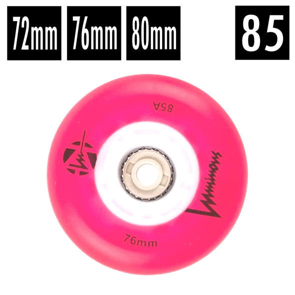 red light up led inline skate wheels 72mm, 76mm, 80mm