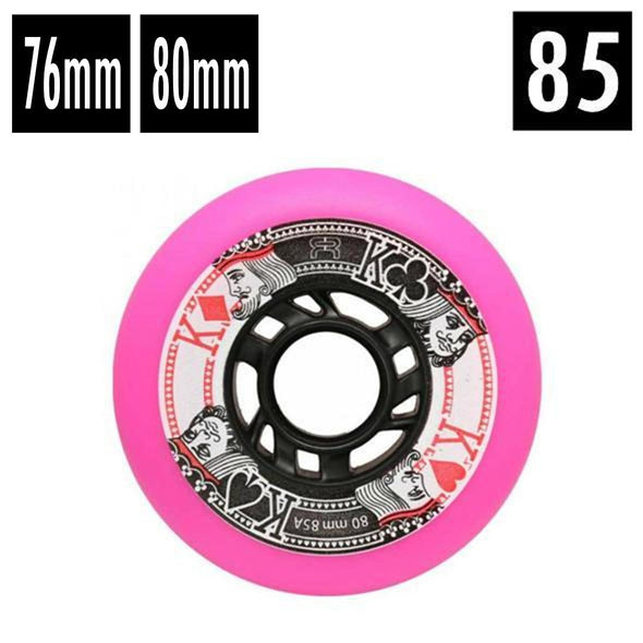 pink 76mm and 80mm 85a inline wheels 