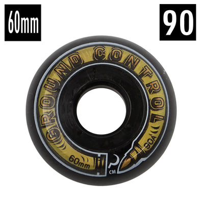 ground control 60mm 90a black and yellow aggressive inline wheels 