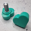 mint green love heart shaped toe stops