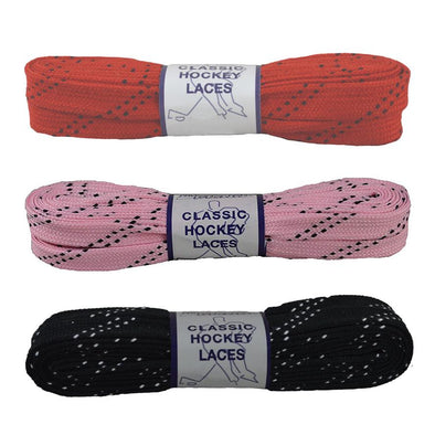 pink red and black hockey laces in 108 inches 