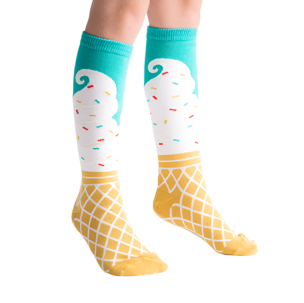 Sock It To Me Ice Cream Dream Junior Knee High Socks - Lucky Skates