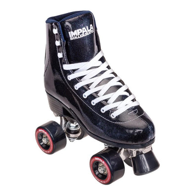 navy blue glitter high top roller skates 