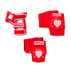 red pink love heart padding set with knee pads elbow pads and wrist guards