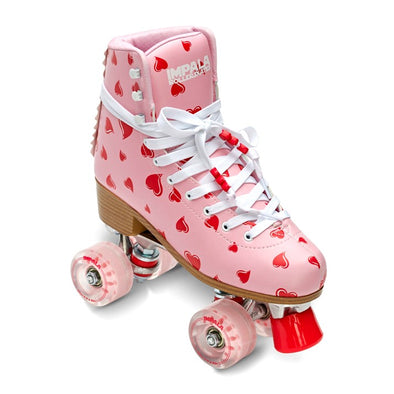 love heart high top pink red roller skates 