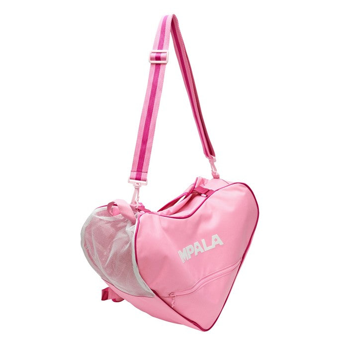 impala pink love heart shaped skate bag for inline skates, roller skates or ice skates  