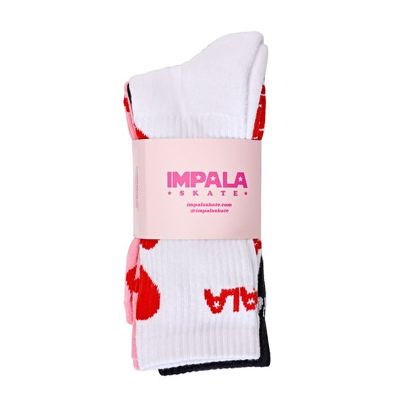 Impala Falling Hearts Skate 3 Pack Socks