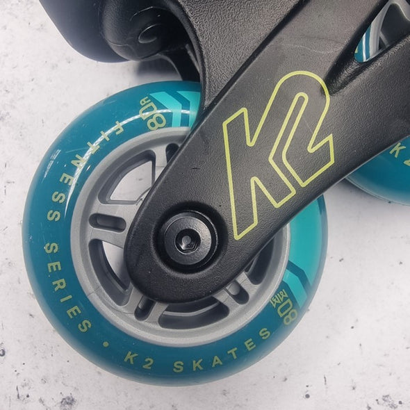 K2 Kinetic 80 W Black Turquoise Inline Skates *Last Pair* US 7/EU 37