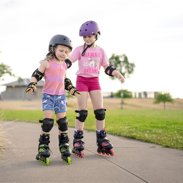 Kids Adjustable K2 Raider Black/Lime Inline Skates