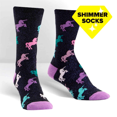 shimmer glitter unicorn socks