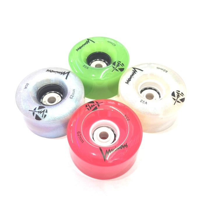 Luminous LED Quad Wheels Berry Shine 85A - 4 pack - Lucky Skates