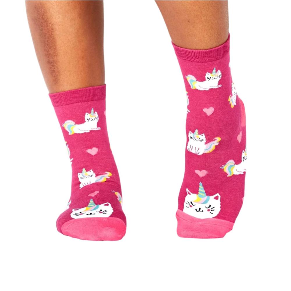  cat unicorn pink socks 