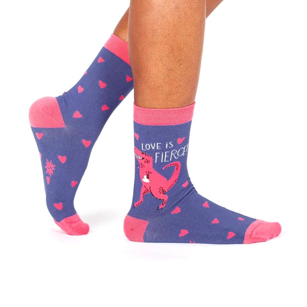 dinasaur love socks 