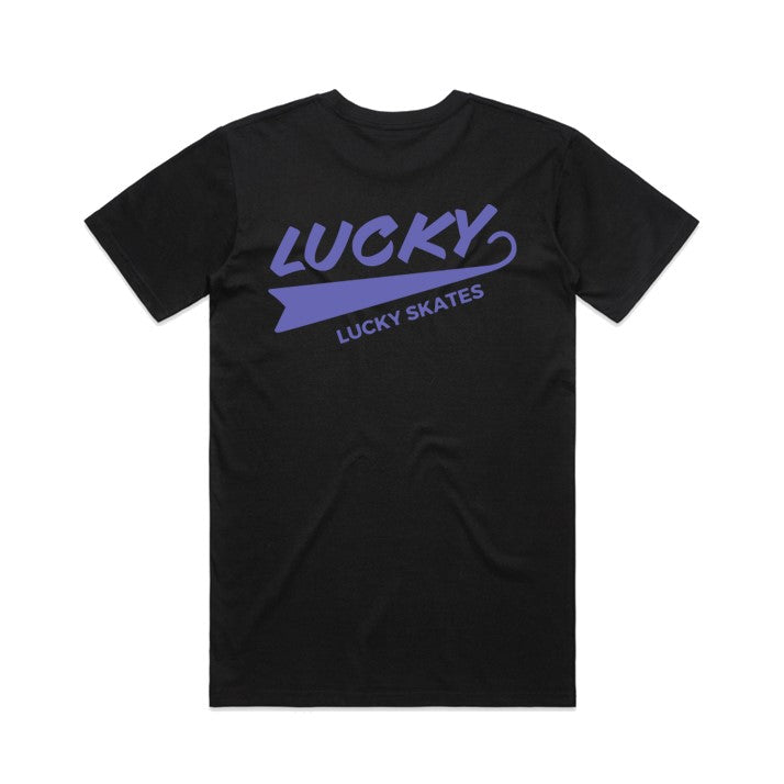 Lucky Skates Flag Mens Pocket T-shirt Black - Lucky Skates