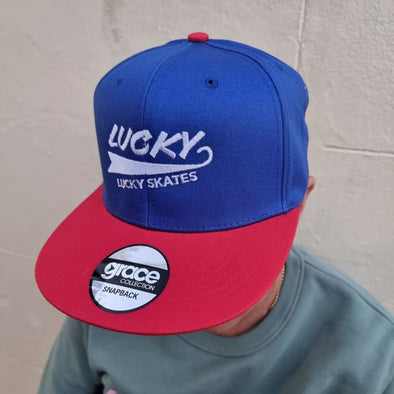BLUE RED LUCKY SKATES HAT 