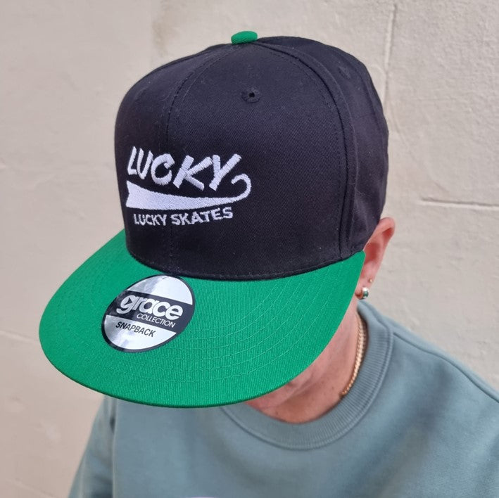 Lucky Skates Green Black Snapback Cap - Lucky Skates