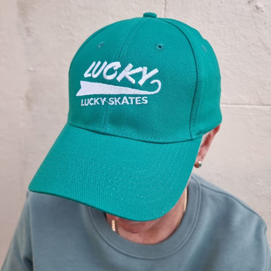 TEAL GREEN LUCKY SKATES HAT 