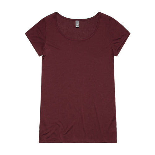 Lucky Skates Maroon Scoop Tee - Lucky Skates