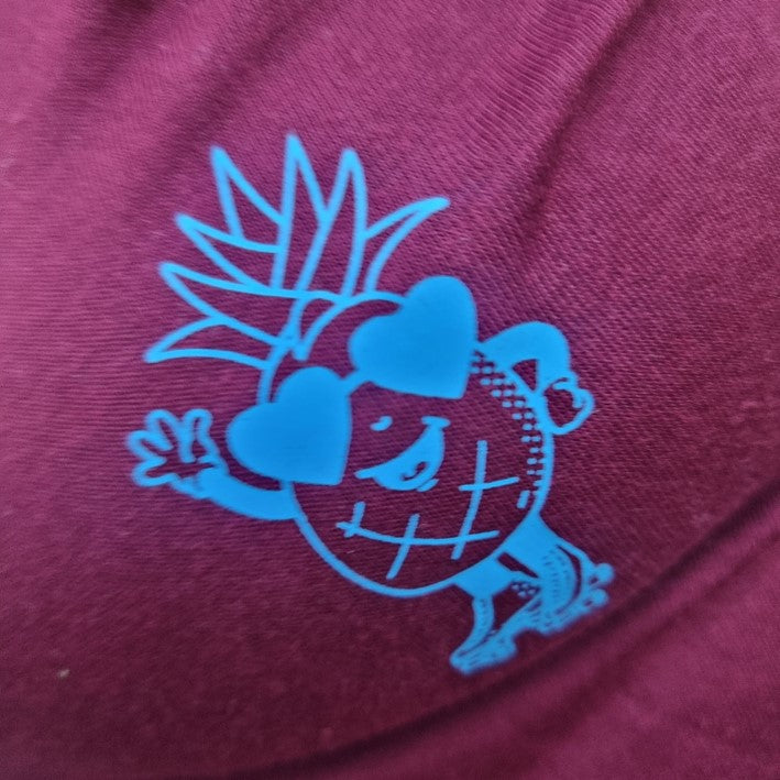 Lucky Pineapple Maroon Scoop Tee - Lucky Skates