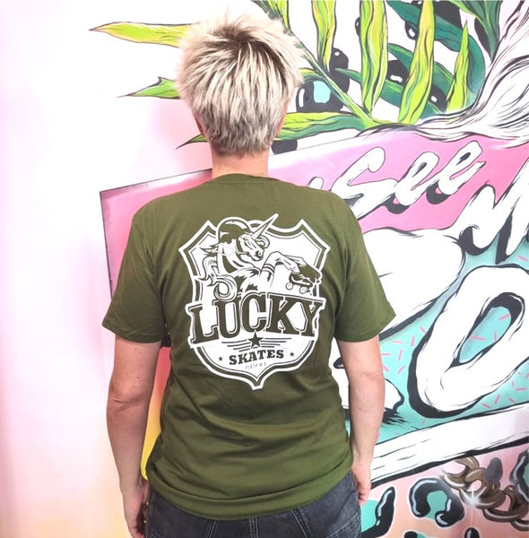 Lucky Skates Army Green T-shirt