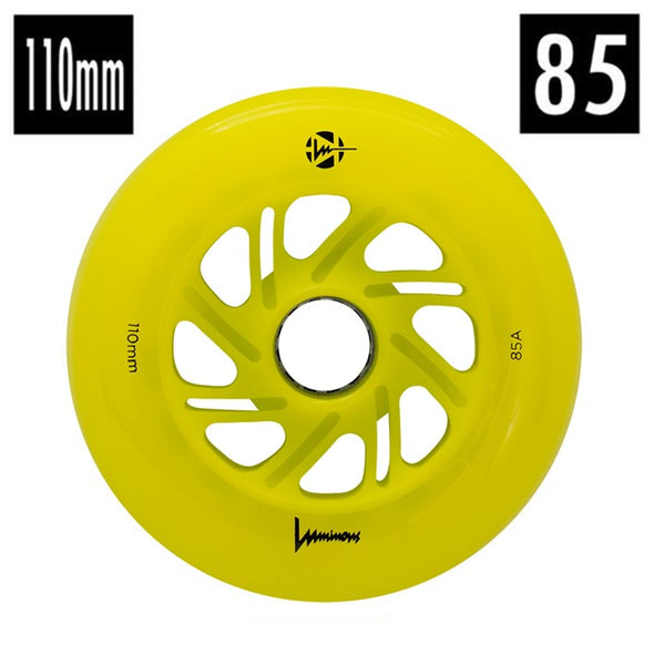 yellow led luminious inline wheels 85a 110mm 