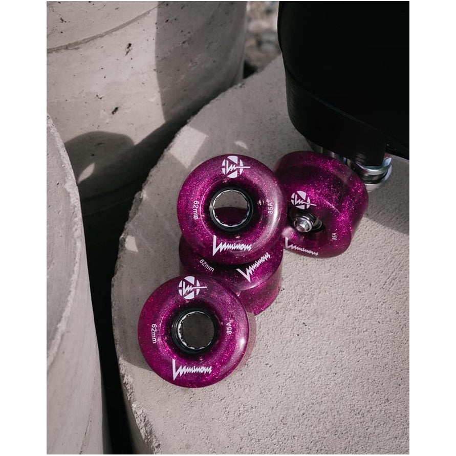 Luminous Light Up Quad Wheels Purple Haze 85A - 4 pack - Lucky Skates