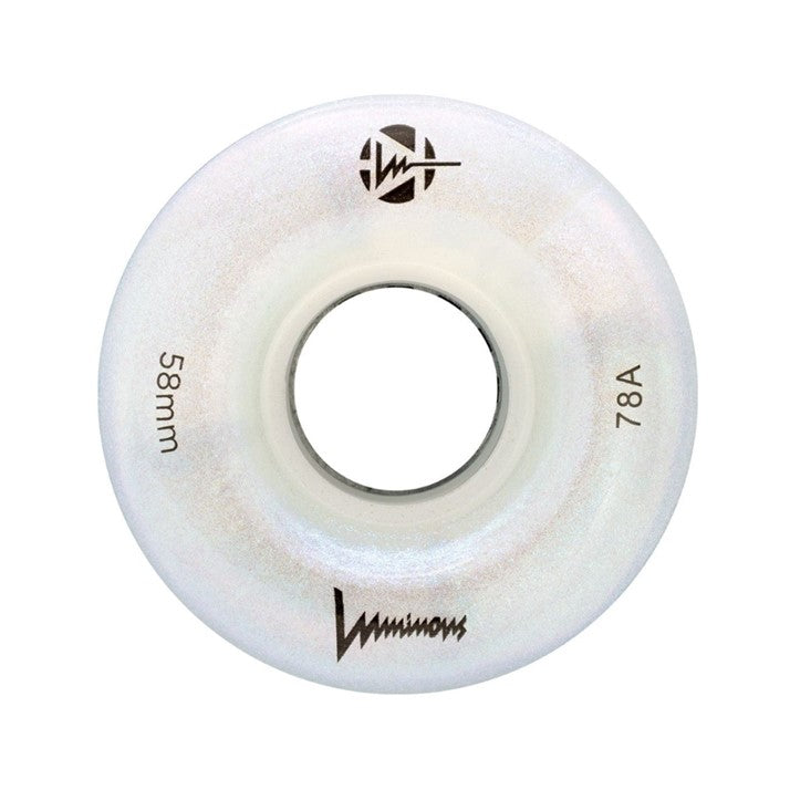 Luminous Light Up Quad Wheels White Pearl 78A - 4 Pack - Lucky Skates