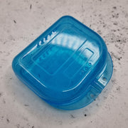 blue container for dentures or mouthguards 