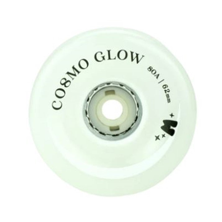 Moxi Skates Light Up Cosmo Glow White Rain Wheels 80A - 4 Pack - Lucky Skates