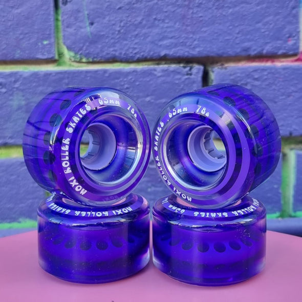 clear purple 65mm outdoor roller skate wheels 
