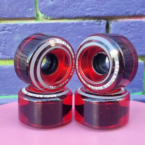 clear red 65mm outdoor roller skate wheels 
