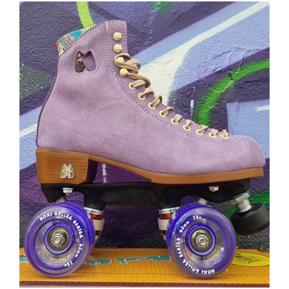 moxi lolly lavender purple lilac roller skates with purple moxi gummy 78a wheels
