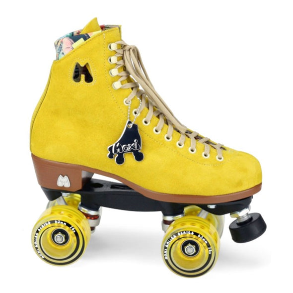 yellow moxi roller skate pineapple with yellow gummy 78a wheels 