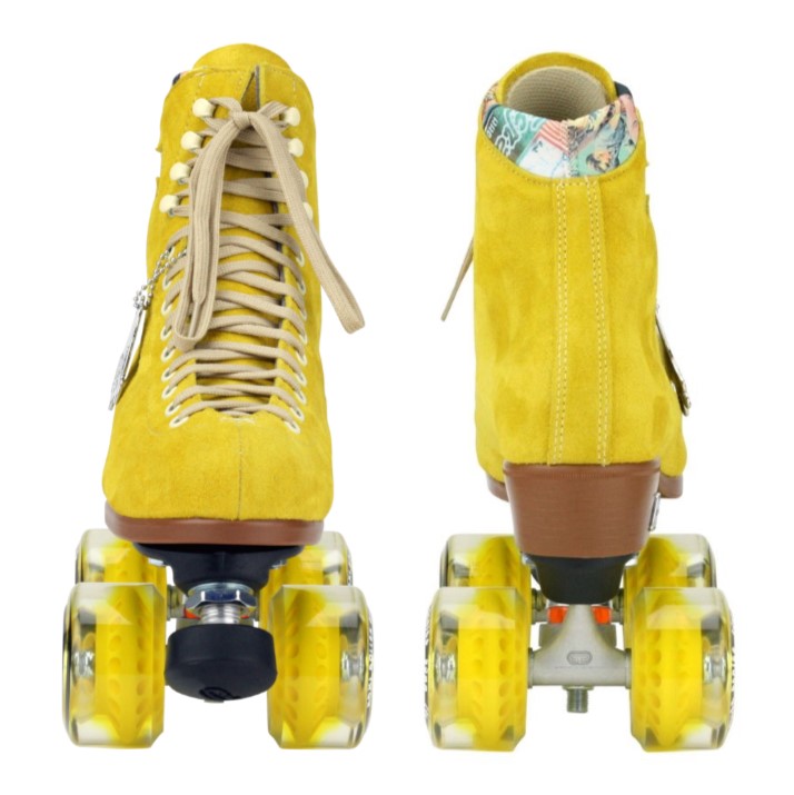 yellow moxi roller skate pineapple with yellow gummy 78a wheels 