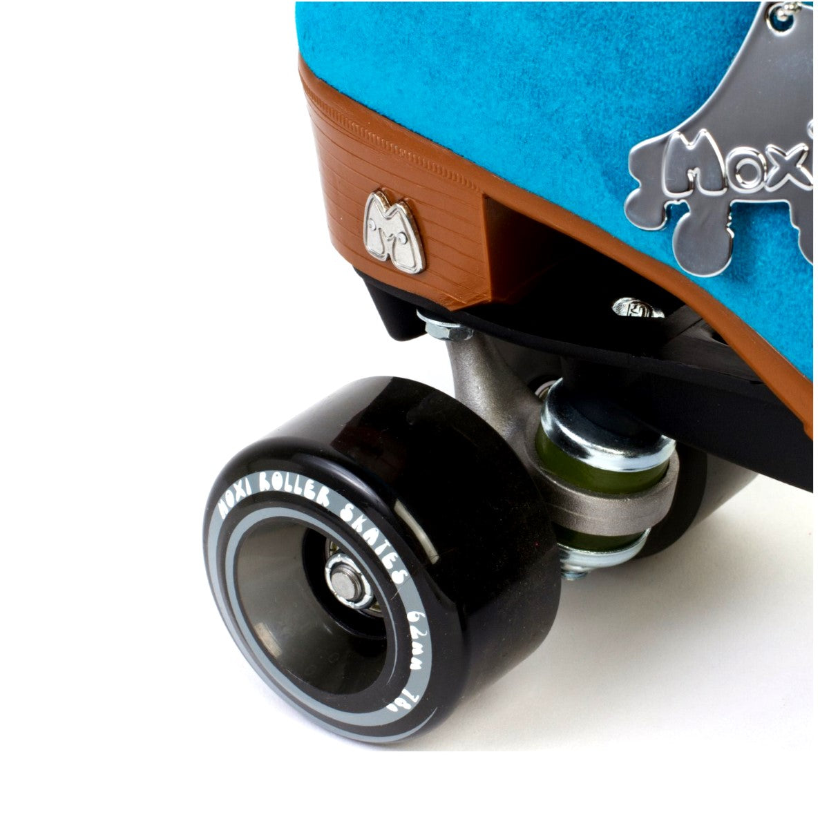 blue rollerskates with black outdoor wheels 