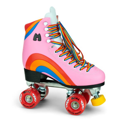 pink rainbow retro roller skate high top skates