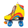 yellow rainbow retro roller skate high top skates