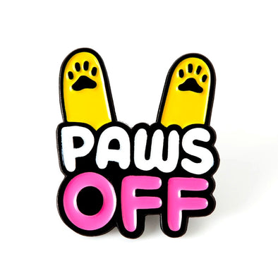 paws off dog pin 