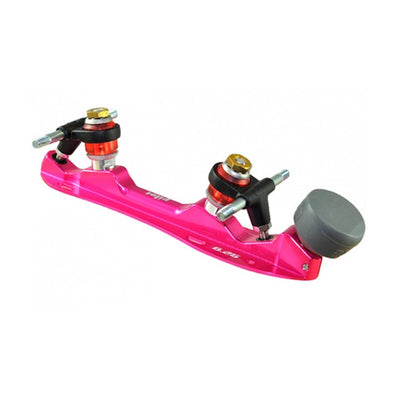 pink metallic roller skate quad plate