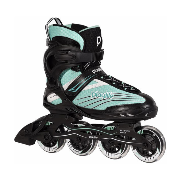 pastel green aqua black inline recreation skates