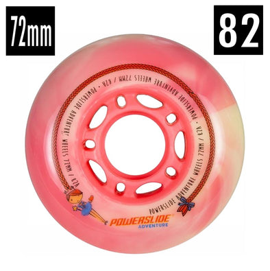 powerslide adventure 72mm 82a inline skate wheels pink marble