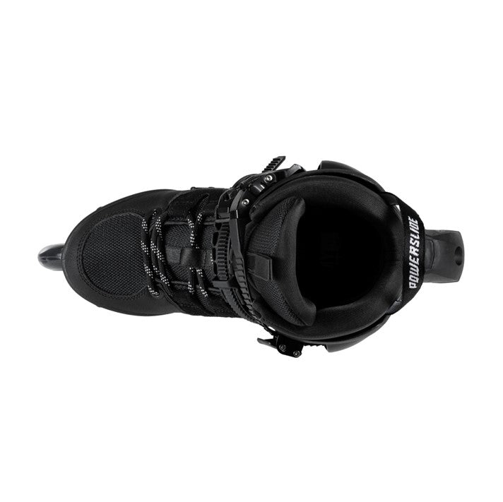 powerslide tri inline skate all black with trinity frame 