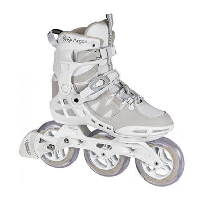 white grey 110mm recreation tri inline skate 