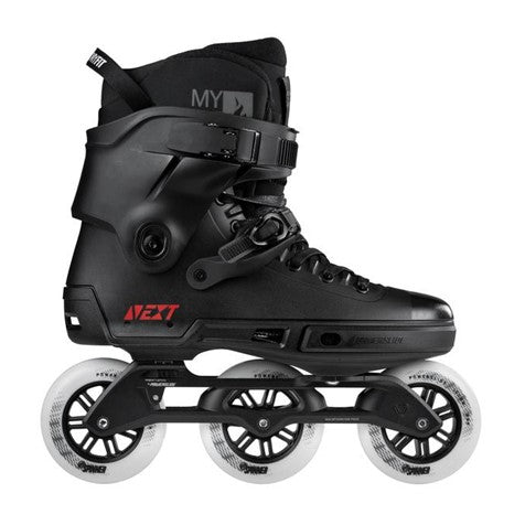 black tri skate 100mm inline skates powerslide next white spinner wheels 