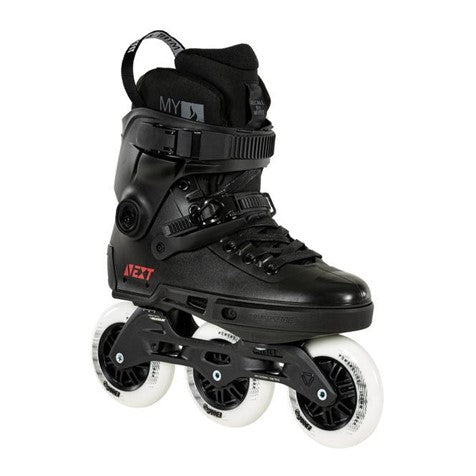 black tri skate 100mm inline skates powerslide next white spinner wheels