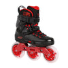 black red inline tri skates 110mm spinner wheels
