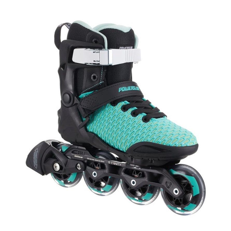 teal aqua green black 80mm powerslide inline skates 