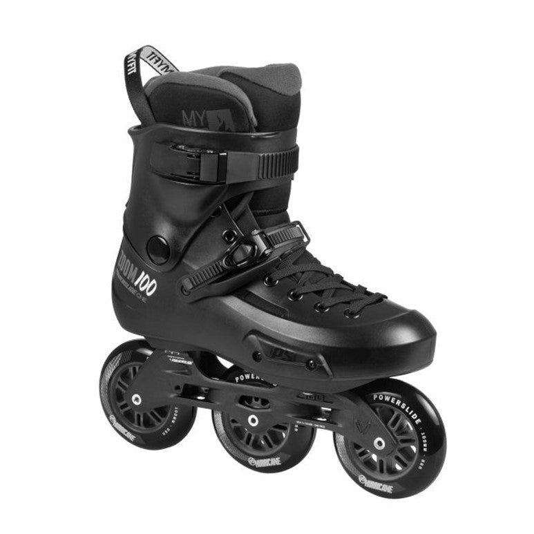 BLACK TRI SKATES 100MM ZOOM POWERSLIDE INLINES 