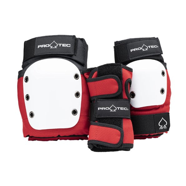 kids skate red protection set elbow pads, wrist guards, knee pads 